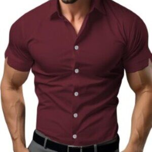 ATFORNA Brand, Men's athlete style, button down shirt all size MEDIUM